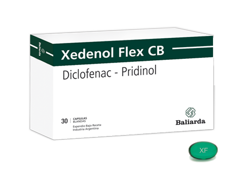 Xedenol Flex CB_0_10.png Xedenol Flex CB Diclofenac Pridinol aine antiinflamatorio artritis columna Contractura Muscular Diclofenac dolor agudo espalda golpe hombro mano Miorrelajante Pridinol relajante muscular rodilla tobillo trauma Xedenol Flex CB